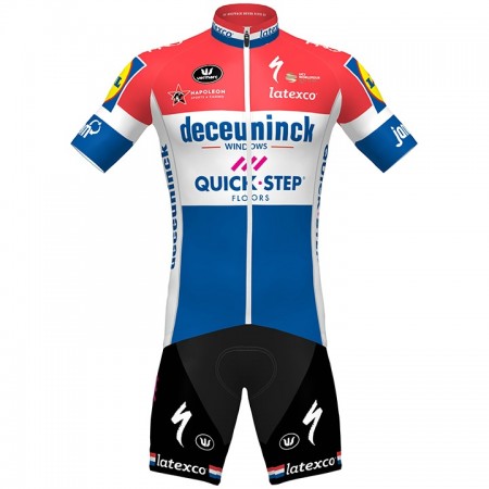 Tenue Maillot + Cuissard à Bretelles 2020 Quick-Step Floors Championnats de Pays-Bas N001